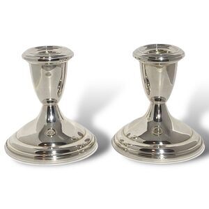 Vintage Empire Sterling Silver Candlesticks Candle Holders 2 pc Weighted 359gr